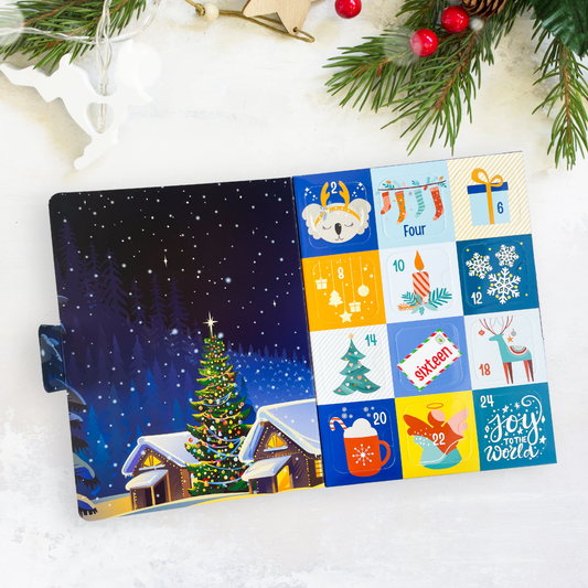 Wholesale DIY advent calendar box with even numbers design, perfect for a fill-your-own Christmas countdown.